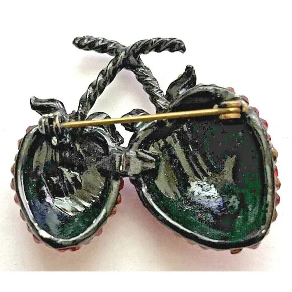 Weiss Strawberry Lapel Brooch Pin Vintage - Picture 4 of 12